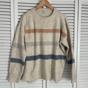 Wishlist Women's Crewneck Sweater - Tan, Gray, and Blue